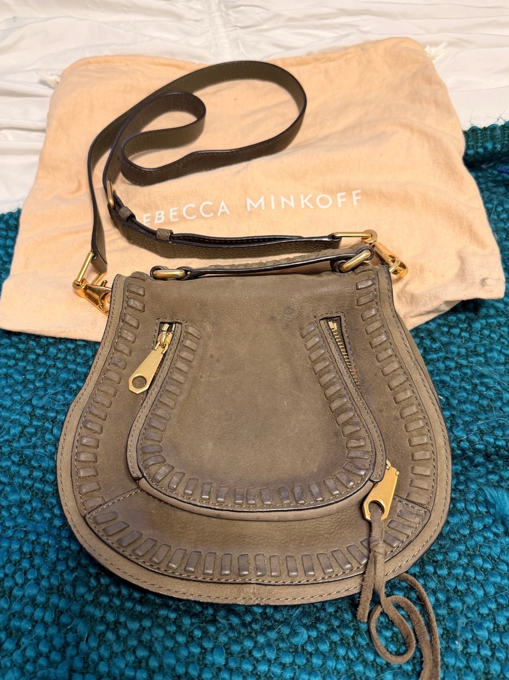 Rebecca Minkoff Suede Vanity Crossbody Saddle Bag